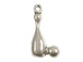 Sterling Silver Bowling Pin with Ball Charm 