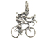 Sterling Silver Bike Rider Female Charm with Jumpring