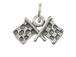 Sterling Silver Checkered Flags Charm with Jumpring