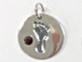 Sterling Silver Baby Feet Birthstone Charm - January