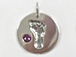 Sterling Silver Baby Feet Birthstone Charm - February