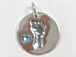 Sterling Silver Baby Feet Birthstone Charm - March