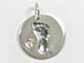 Sterling Silver Baby Feet Birthstone Charm - April