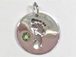 Sterling Silver Baby Feet Birthstone Charm - August