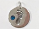 Sterling Silver Baby Feet Birthstone Charm - September