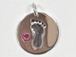Sterling Silver Baby Feet Birthstone Charm - October
