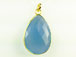 Dusk Blue Chalcedony Faceted Gemstone Vermeil Bezel Pendant