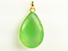 Green Chalcedony Faceted Gemstone Vermeil Bezel Pendant