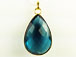 London Blue Hydro Faceted Gemstone Vermeil Bezel Pendant