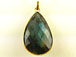 Labodorite Faceted Gemstone Vermeil Bezel Pendant