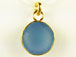 Dusk Blue Chalcedony Faceted Gemstone Vermeil Bezel Pendant