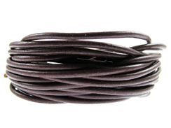 5 Meters - 1.5mm Round Brown Greek Leather Cord