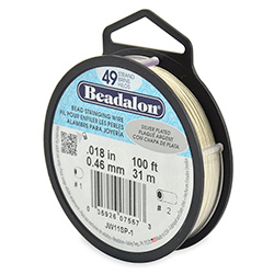 Beadalon Beading Wire, 49 Strand, 0.015, 100' Spool - Bright Steel (100  foot)