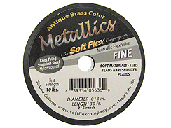 30 Feet - Soft Flex .014 inch FINE 21 Strand Wire  Antique Brass 