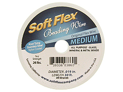 30 Feet - Soft Flex .019 inch MEDIUM 49 Strand Wire  Clear (Satin Silver)