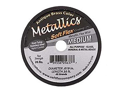 Soft Flex, 49 Strand Heavy Beading Wire .024 inch Thick, 30 Feet, Satin Silver