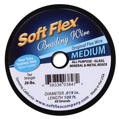 100 Feet - Soft Flex .019 inch MEDIUM 49 Strand Wire  Black Onyx