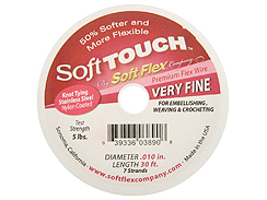 30 Feet - Soft Touch .010 inch 7 Strand Wire  Clear (Satin Silver)