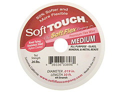 30 Feet - Soft Touch .019 inch MEDIUM 49 Strand Wire  Clear (Satin Silver)