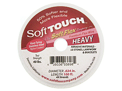 100 Feet - Soft Touch .024 inch HEAVY 49 Strand Wire  Clear (Satin Silver)