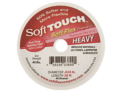 30 Feet - Soft Touch .024 inch HEAVY 49 Strand Wire  Clear (Satin Silver)