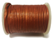 25 Meters -  Burnt Orange Metallic Leather 2mm Round Leather Cord