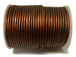 25 Meters -  Copper Metallic Leather 2mm Round Leather Cord