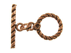 13mm Round Antiqued Copper Toggle Clasp   