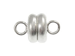 Silver Plated: 6mm Round Magnetic Clasp 