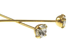 1.5 Inch, 21 Gauge Gold Plated Headpin with Swarovski Crystal
