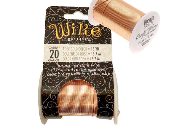 20 Gauge Rose Gold Craft Wire 15 Yards - Beadsmith