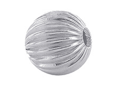 1  Sterling Silver Straight Corrugated 10mm Round Beads