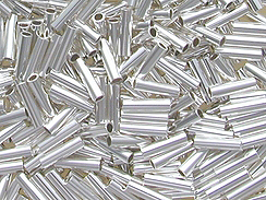SB881-100 - Sterling Silver Liquid Silver Tube Beads 1x4mm size Wholes