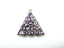 Sterling Silver: 21.75x21.75mm 3-1 Triangle Reducer With Stones 