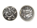 Sterling Silver Flower Button 