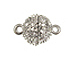 Rhodium Finish Round Magnetic Fireball Base metal Clasp 