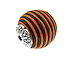 22mm Round Fabric Beads - Orange Black