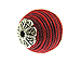 22mm Round Fabric Beads - Red