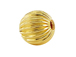 7mm Round Straight Corrugated 14K Gold Filled Beads, Bulk Pack of 100