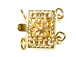 10.5mm Gold Filled Rectangle 2-Strand Filigree Clasp