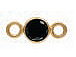 14K Gold-Filled  4mm Black CZ Bezel Link