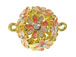 20mm Gold Plated Enameled Flower Ball Link with Rhinestone Accents *Temporarily out of stock*