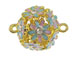 20mm Gold Plated Enameled Flower Ball Link with Rhinestone Accents *Temporarily out of stock*