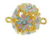 20mm Gold Plated Enameled Flower Ball Link with Rhinestone Accents *Temporarily out of stock*