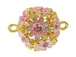 20mm Gold Plated Enameled Flower Ball Link with Rhinestone Accents *Temporarily out of stock*