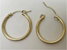 <font color ="B76E79">14K Rose Gold-Filled</font> 2x27mm Plain Hoop Earrings With Clutch, 2mm round tube, 2 Pcs 