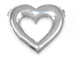 1  Sterling Silver 22.25x21mm Heart Beads