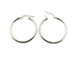 28mm .925 Sterling Silver Hoop Earring Pair with Click, 2mm Tube