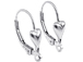 Sterling Silver Interchangable Leverback Earring Pair Findings With Heart