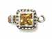 Sterling Silver Square -Strand Box Clasp With Citrine Zircon